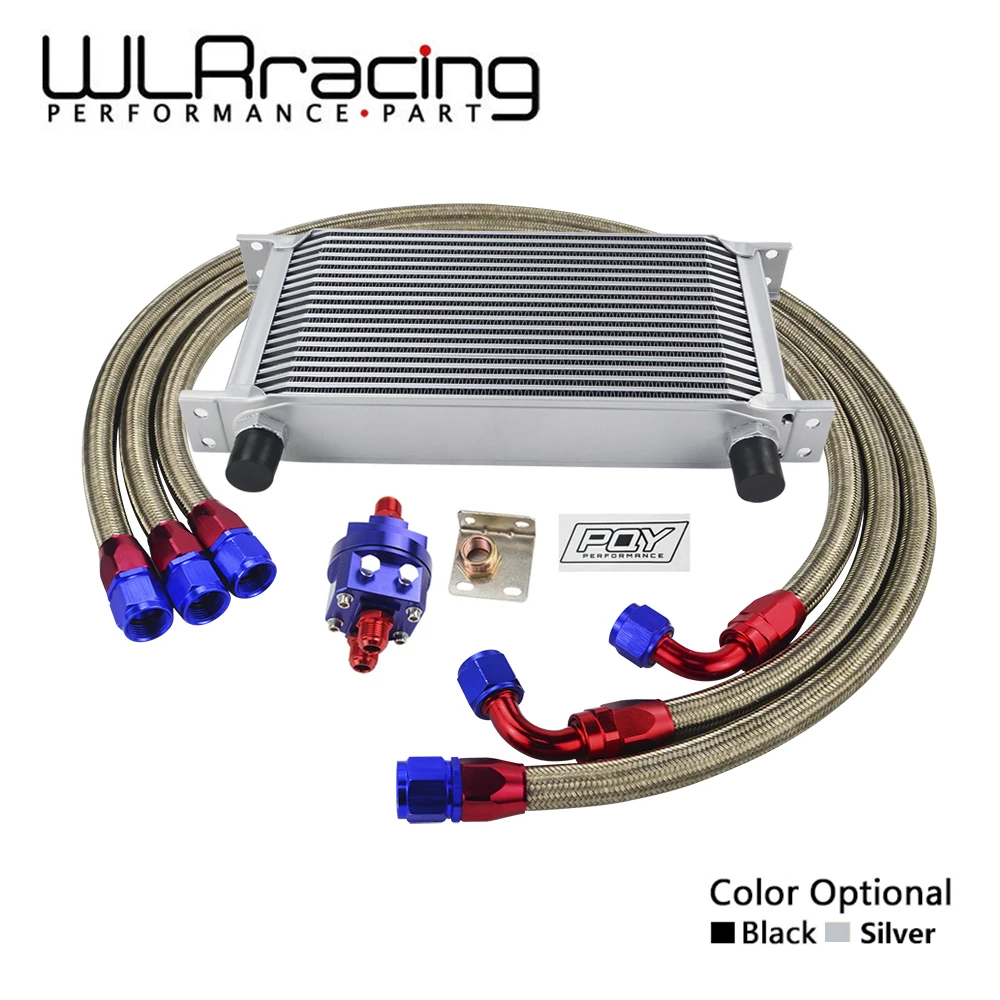WLR UNIVERSAL OIL COOLER KIT 19ROWS OIL COOLER + OIL FILTER ADAPTER
