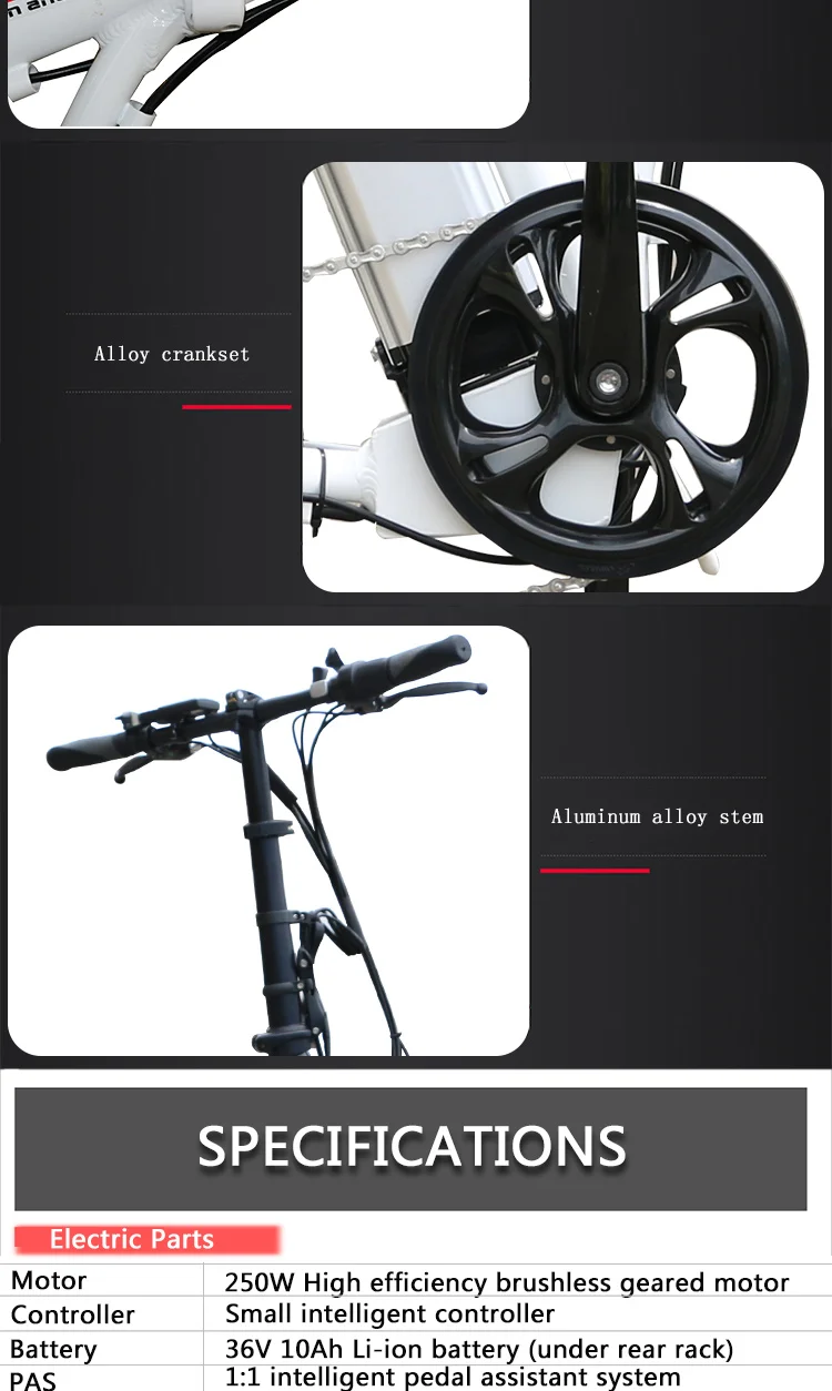 Top 20" BAFANG Electric Folding Bike 36V 250W Wheel Motor Bicycle SHIMANO Derailleur Cycling bicicleta electrica Electric Bike Ebike 13