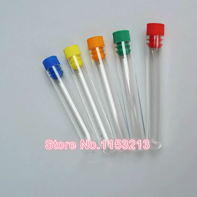 100pcs/lot 15*100mm hard plastic tube 10ml polystyrene test tube High