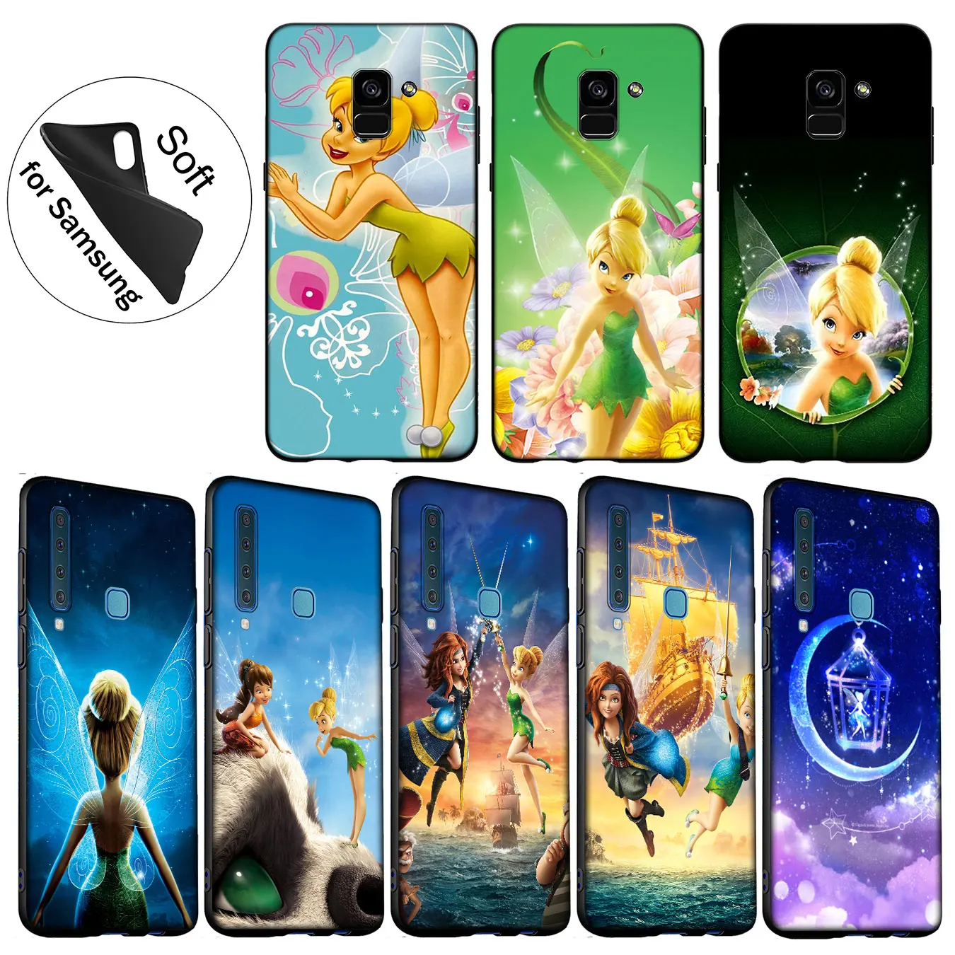

IYICAO Tinker Bell tinkerbell Peter Pan Soft Silicone Case for Samsung Galaxy A6 Plus A9 A8 A7 2018 A3 A5 2016 2017 Note 9 8