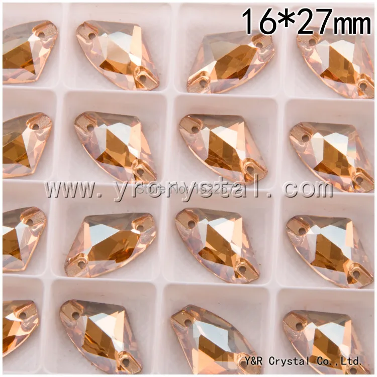 Free shipping galactic gsha Color 16*27mm 45pcs best quality crystals rhinestones design sew on flat back stone | Дом и сад