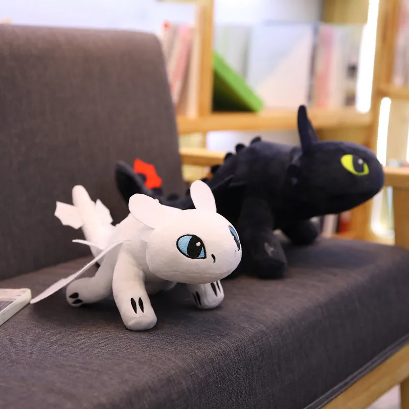 

2019 New Movie How To Train Your Dragon 3 Light Fury Night Fury Toothless Dragon Plush Doll Toys Children Kids Birthday Gift