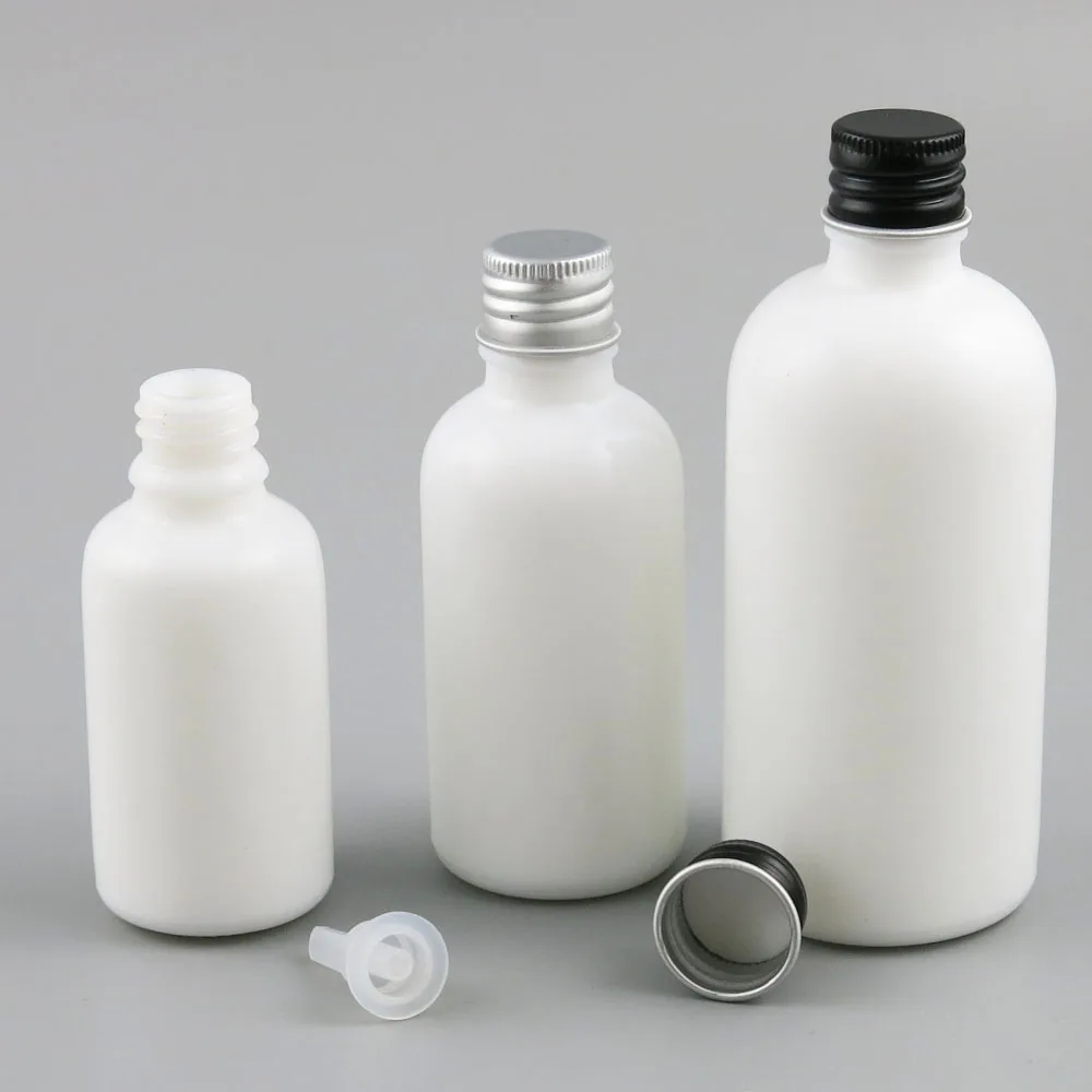 10 x 30ml 50ml 100ml Essential Oil Portable White Jade Bottles With Aluminum Cap For Liquid Reagent Pipette Bottle Travel Vials image_0