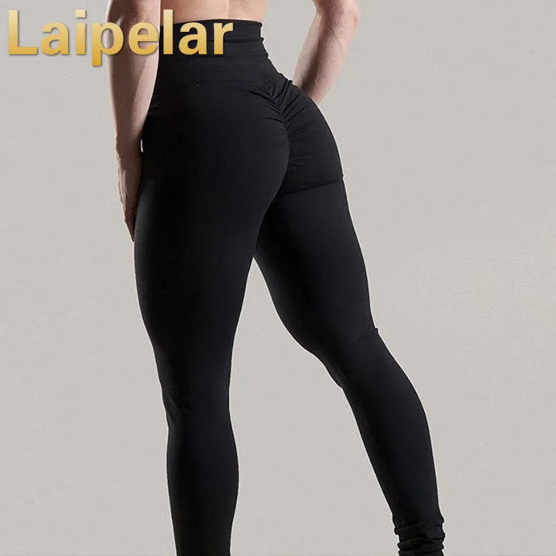 Laipelar 2018 сексуальный пуш-ап черные леггинсы Для женщин модные Высокая Талия тренировки эластичный спортивный бинт из полиэфирного волокна