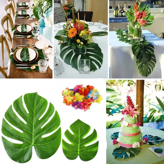 12pcs Artificial Turtle Leaves Silk Flower Plants Diy Wedding Party 12pcs Artificial Turtle Leaves Silk Flower Plants Diy Wedding Party Kids Birthday Backdrop Decor Home