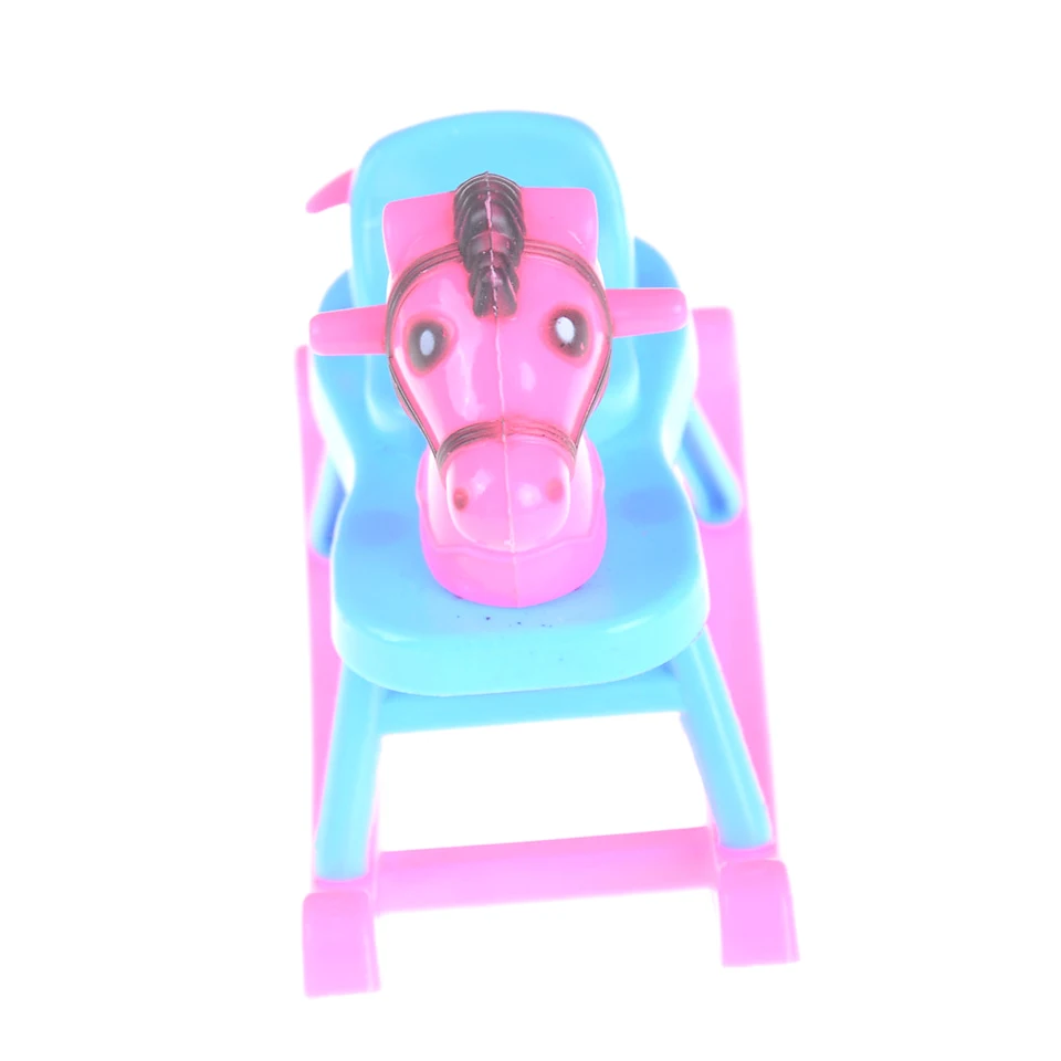 pink plastic rocking horse