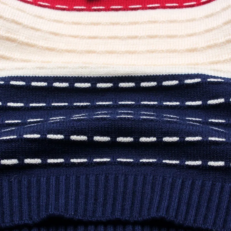 Boy Sweaters Striped Cotton Top Warm Tie Boys Sweater Knitting Kids Clothes Crochet Pullover Children Autumn Winter  Infant Tee (7)