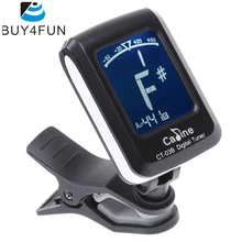 Высококачественный мини-клип на ЖК-дисплее, гитарный тюнер с подсветкой, вращающийся на 360 градусов тюнер для гитары, хроматический бас, скрипки, укулеле