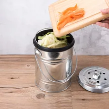 ANHO 3L кухня компост Бин дыни листья домашний органический мусорный бак открытый столешница черный уголь фильтр двойное ведро