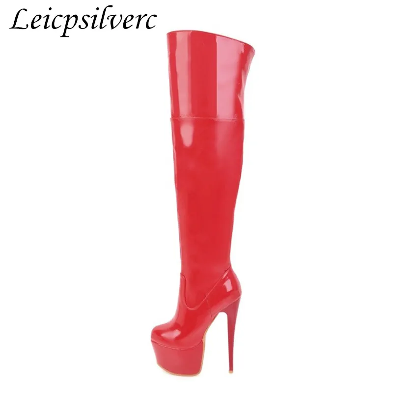 

winter New pattern sexy Super heel High Boots High-quality Nightclub Pu Young women Women's Boots woman Women's Shoes Plus Size