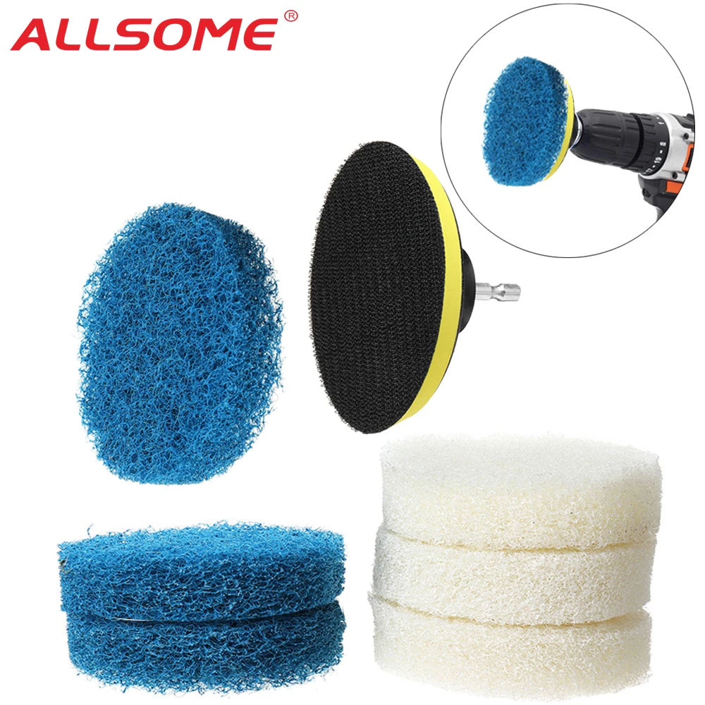 

8pcs/set 4 Inch Cleaning Drill Brush for Kitchen Bathroom Scrub Pads For Bathtubs Tile Wash Cleaner Clean Tool Drill Brushes
