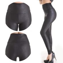 Новая распродажа модные серпантиновые сексуальные леггинсы Женские легинсы из материала стрейч с высокой талией качественные штаны из искусственной кожи размера плюс YAK0010