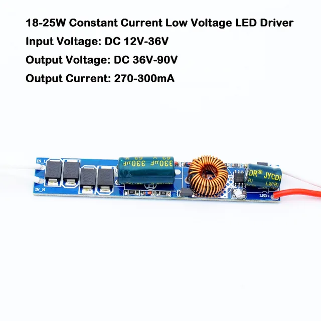 Jiaderui DC 12V - 24V Input to 300mA DC 10W 12W 15W 18W LED Driver Low  Voltage Adapter for LED Solar Street Lamp Car Boat Light - AliExpress