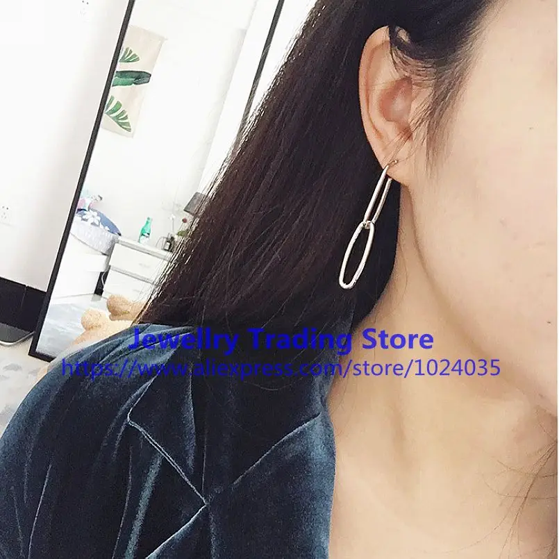 Irregular Geometry Metal Line Earrings No Hole Ear Clip Trendy Minimalist Without Piercing