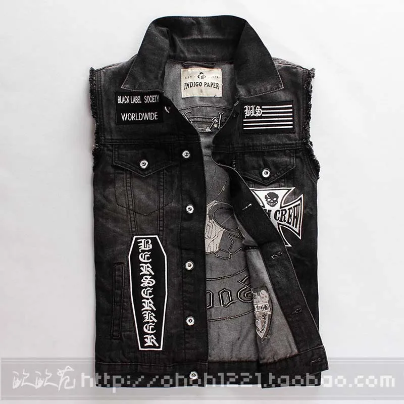 Black Label Society Male Vest Denim 
