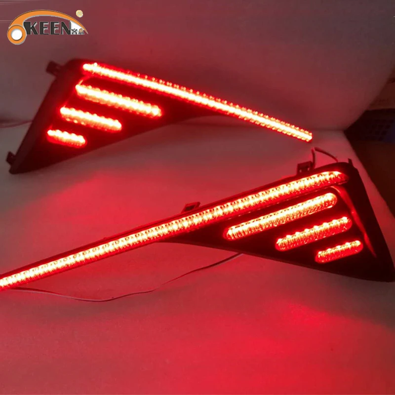 

2Pcs For TOYOTA C-HR CHR 2016 2017 2018 2019 LED Rear Bumper Lights Brake Light DRL Running Daylight Reflector Fog LAMP