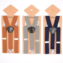 Детские подтяжки, модные детские подтяжки, 3 зажима, подтяжки для мальчика, брюки на подтяжках, эластичный ремешок, Размер 2,5*65 см, 14 цветов