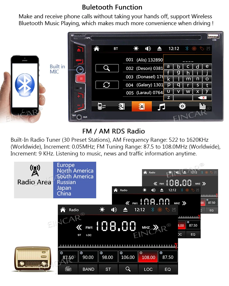 Discount 6.2" Double Din Car Stereo DVD CD Player Car Bluetooth Autoradio GPS Navigation SWC FM/AM RDS Radio USB/TF 1080P Video Cam-In 4 Discount 6.2" Double Din Car Stereo DVD CD Player Car Bluetooth Autoradio GPS Navigation SWC FM/AM RDS Radio USB/TF 1080P Video Cam-In 4