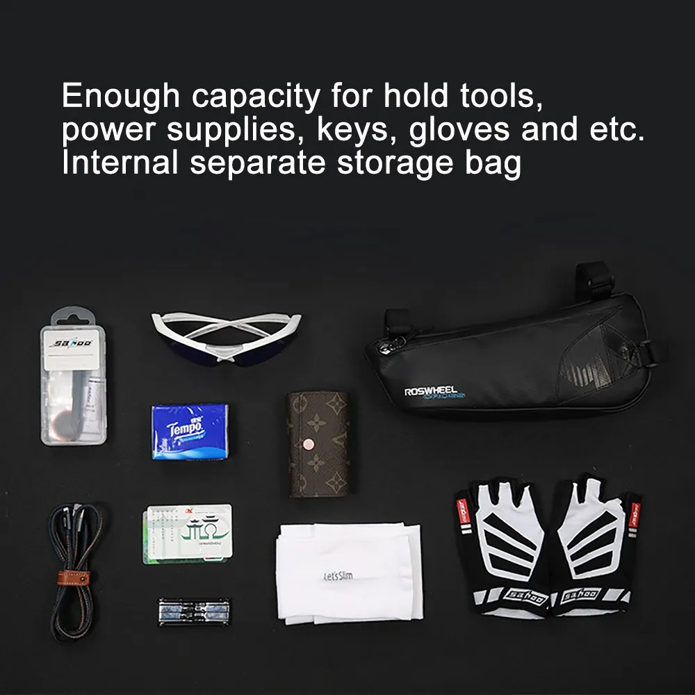 Best Waterproof 1680D Nylon Bike Tear Resistant Front Top Tube Triangle Bag Storage Bag Accessoires 7