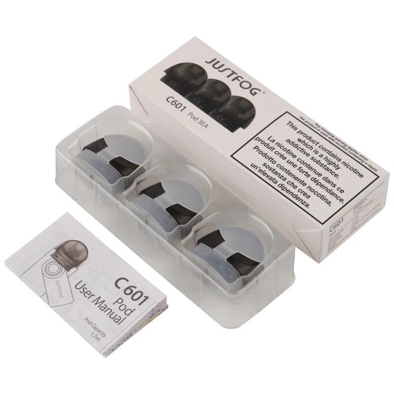 

6pcs/lot E Cigarette Atomizer JUSTFOG C601 Pod for Portable Mini Kit 1.7ml Tank 1.6ohm Coil Built-in for JUSTFOG C601 Kit