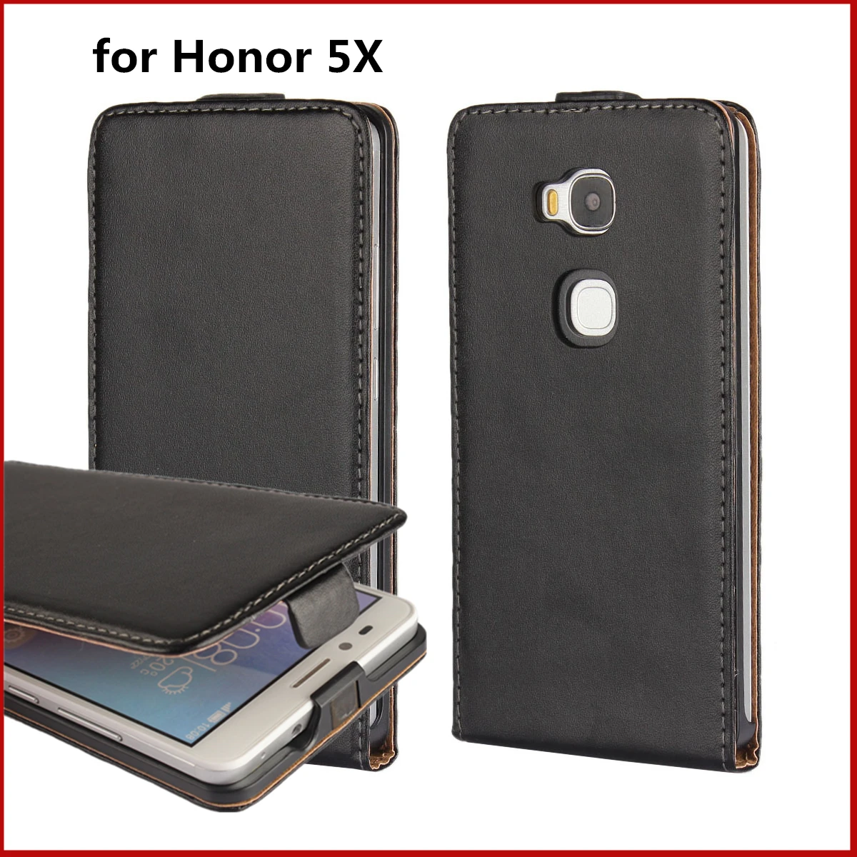 

Clamshell phone case for Huawei Honor 5X / GR5 pu leather case business holster Magnetic adsorption flip coevr case coque fundas