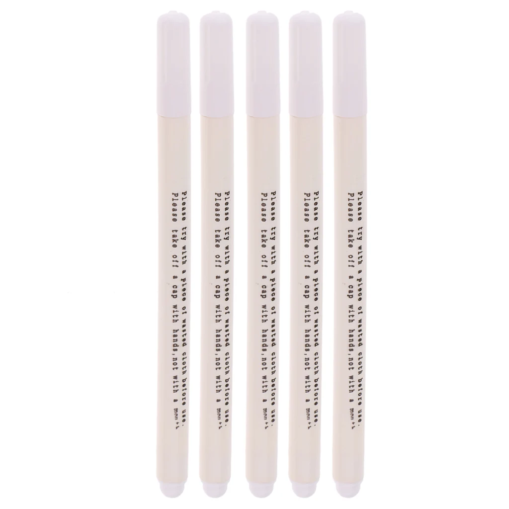 fityle 10Pcs DIY Air Erasable/Water Soluble Pen Temporary Marking for Fabric Cloth White