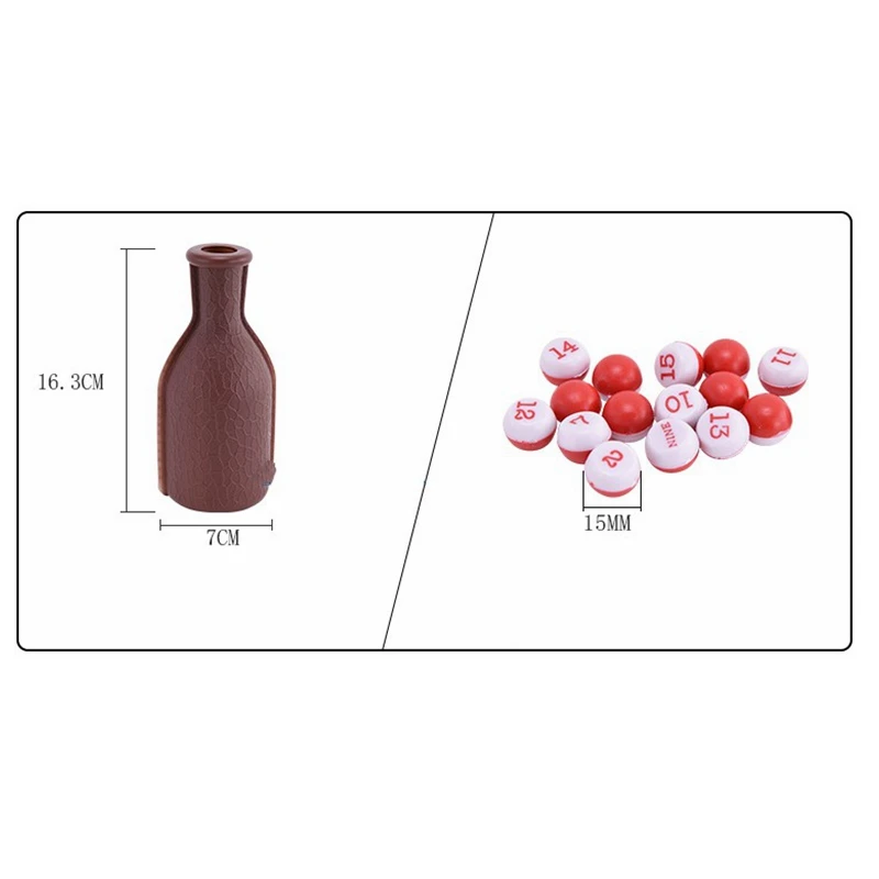 Kelly Pool Shaker Plastic Bottle with Marbles for Billiards Pool Table Game-Dice & Bottle