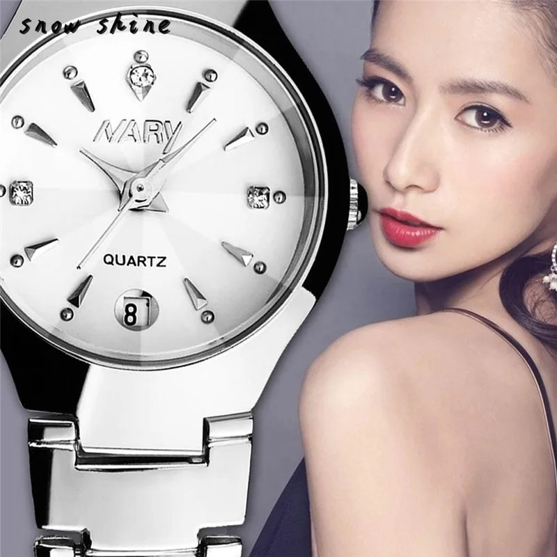 snowshine 10xin 1PC Luxury Women Single Calendar Quartz Stainless Steel Date Wrist font b Watches b