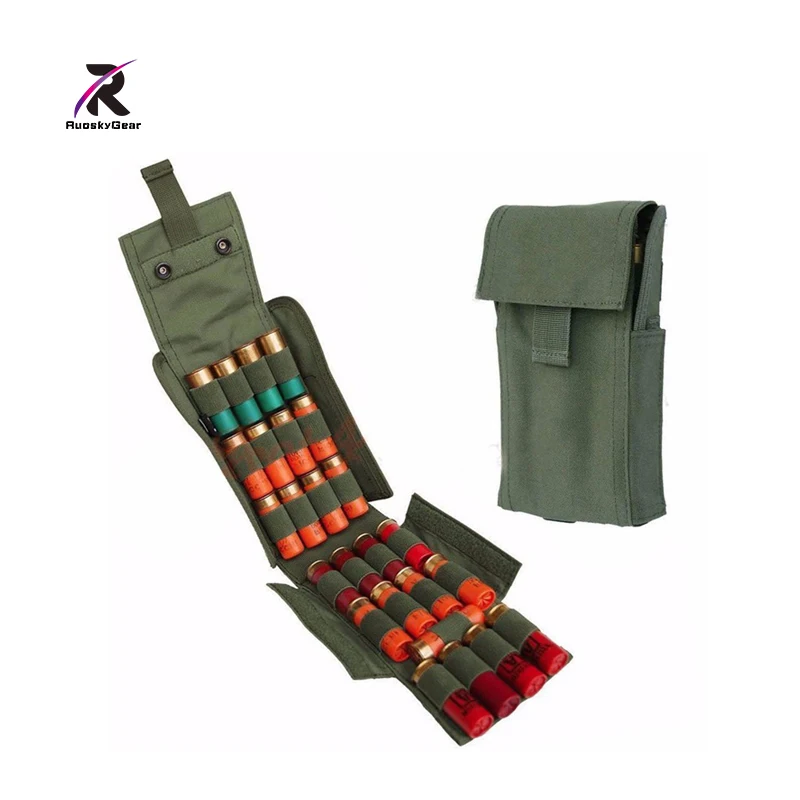 

2019 Hunting Ammo Pouches With Molle Pals 25 Round 12 Gauge Shells ShotgunS Reload Magazine Pouch For Best Airsoft MOLLE Holder