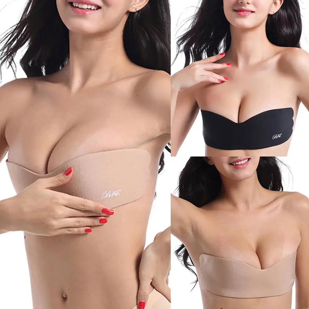 

2019 Women Breast Push Adhesive Push Boob Lift Nipple Cover Pasties Bra Invisible Silicone Bralette Strapless Breast Lift Tape