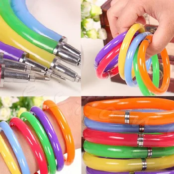 

Free shipping 10 x Mixed Bulk Colorful Combo Novelty Ball Point Pens Wristband Bangle Bracelet