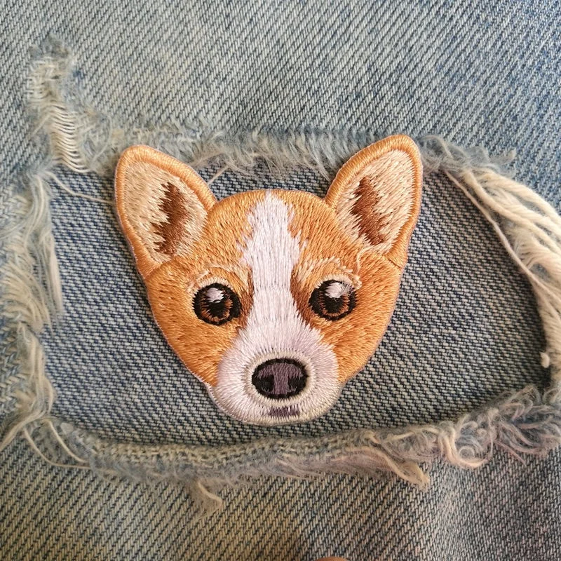 

1 PIC 4.6*4.2CM embroidery cloth sticker computer embroidery chapter personality DIY Welsh Corgi DOG clothes patch