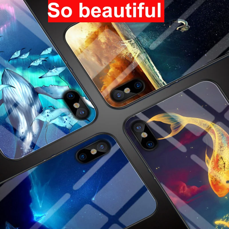 Новый Для iphone XS мобильный чехол для телефона закаленное стекло Жесткий Чехол