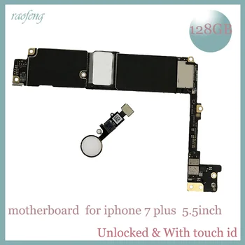 

Raofeng high quality with touch id 128gb for iphone 7 plus motherboard 5.5inch unlocked ios mainboard with chips Logic Boards