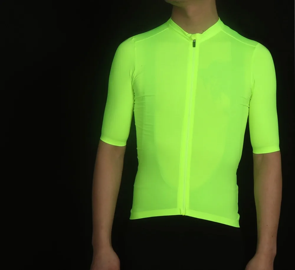

SPEXCEL 2019 update New Version Dark Fluorescent green pro team aero Lightweight Short sleeve cycling jersey Seamless process