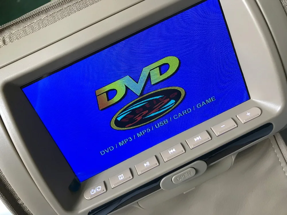 Подголовник автомобиля 7 дюймов TFT-LCD светодиодный Экран Подушка монитор бежевый/серый/черный AV USB SD DITV Встроенный ИК- MP5 Беспроводной игры DVD на молнии
