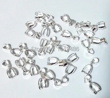 

Jewelry Finding,16x6.5mm 200Pcs /lot silver Tone clasps with hooks ,pinch bails ,Free shipping