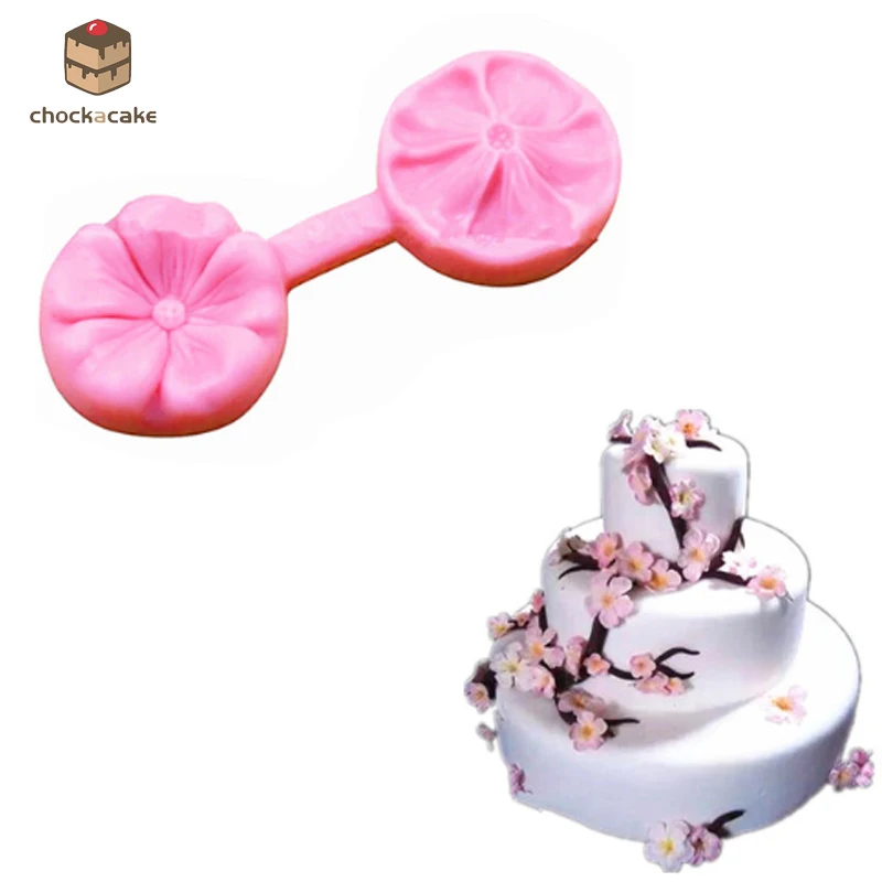 

Cherry Blossoms Cake Silicone mould Mini Flower Fondant Mold Cupcake Soap Mold Sugarcraft Paste Baking Mould 1 pc