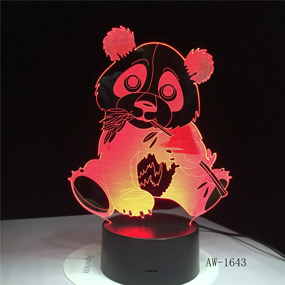 

Panda Eating Bamboo 3d Night Light Colorful Visual Kids Lamp Touch Remote Control Gift 3D Night Light 3D-1643