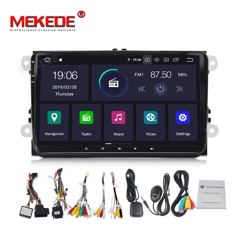 Автомобильный мультимедийный плеер Mekede PX30 DSP + IPS android 9 0 навигация GPS DVD для
