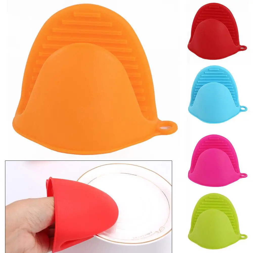 Kitchen Heat Resistant Silicone Oven Pot Dish Clip Glove Hand Cover Protector Set