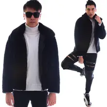 Черная теплая Повседневная короткая шуба из искусственного меха норки и кролика, мужская кожаная куртка, мужские шубы, зимняя свободная теплая верхняя одежда