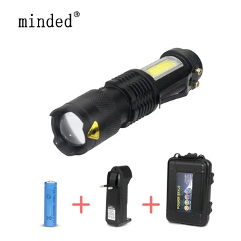 

Flashlight Rechargeable AA 14500 Battery Powered Zoom Mini Work Flashlight COB Led Q5 Flashlights Torch Waterproof Outdoor Lamp