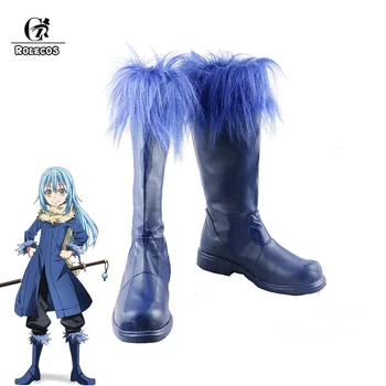 

ROLECOS Anime Rimuru Tempest Cosplay Shoes That Time I Got Reincarnated as a Slime Cosplay Boots Women Blue Shoes Men Boots