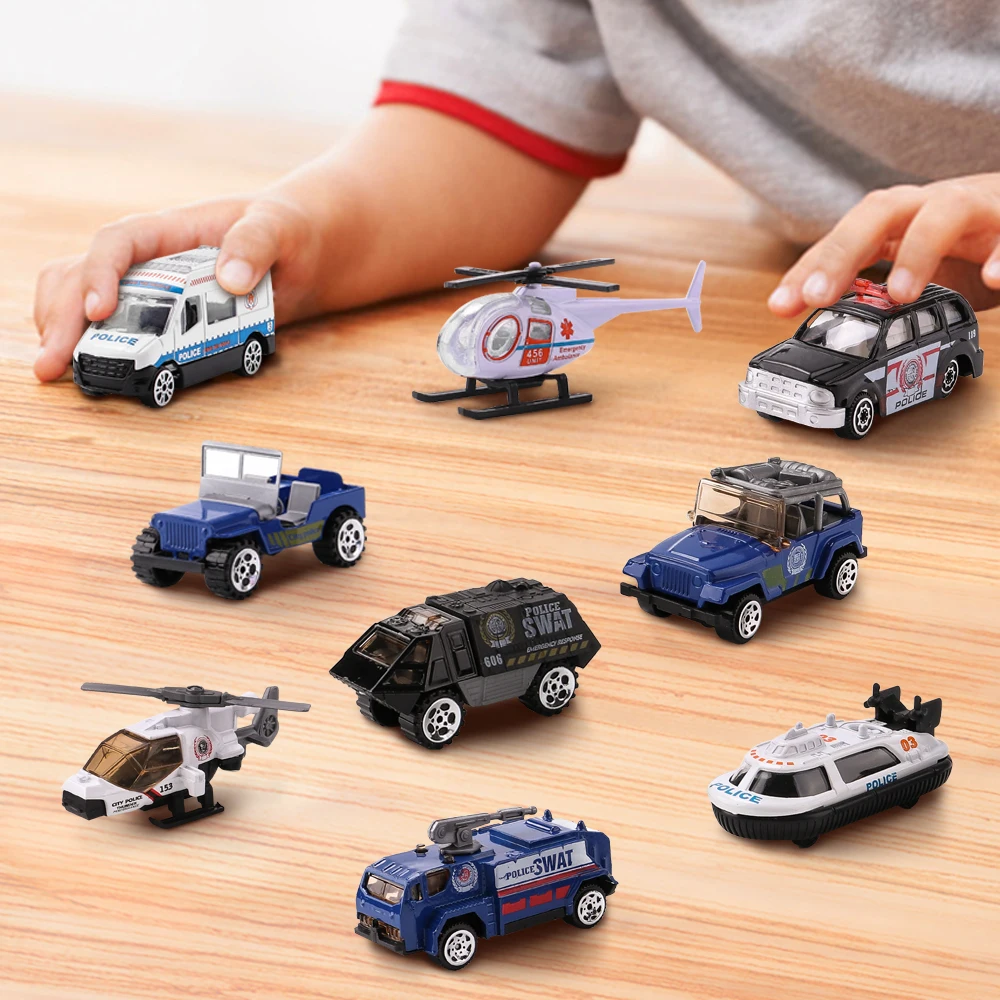 

1:64 Police Series Model Car Die Cast Metal Toy Cars Set of 3Pcs Diecast Metal Simulation Vehicles Toys For Children