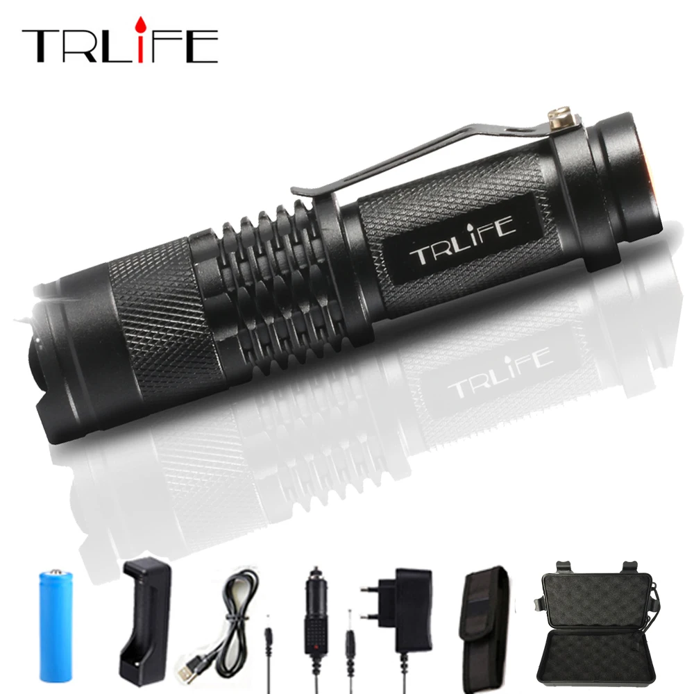 

LED Flashlight Zoom L2 Led Torch 5 modes 8000 Lumens Lanterna Waterproof Tactical Torch Penlight Free Shipping Use 18650 Battery