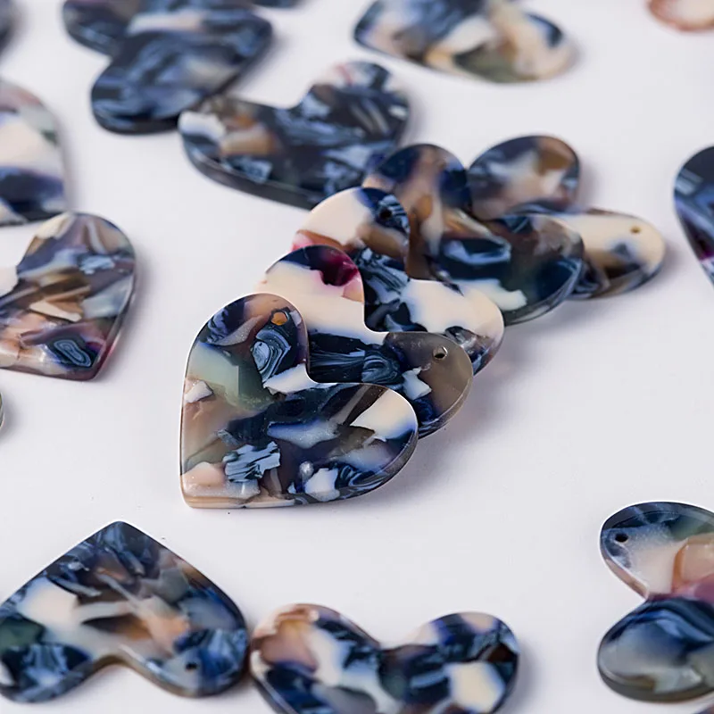 Heart Acetate Cabochon Gems For Native American Beaded Earring with a holes 23x20MM 30PCS/LOT am TAIDIAN|cabochon gem|gem cabochonheart gems |