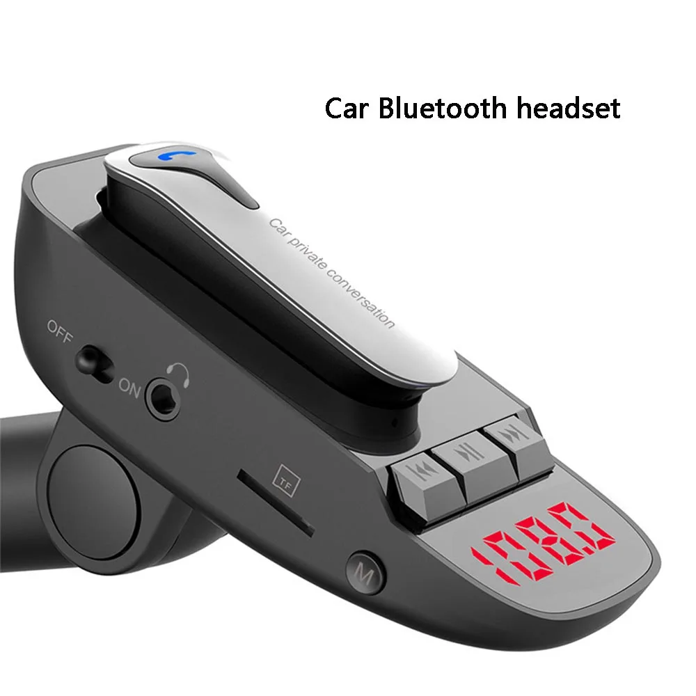 Car Bluetooth Mp3 Music Player Wireless 12-24V Headset FM Transmitter Support | Электроника