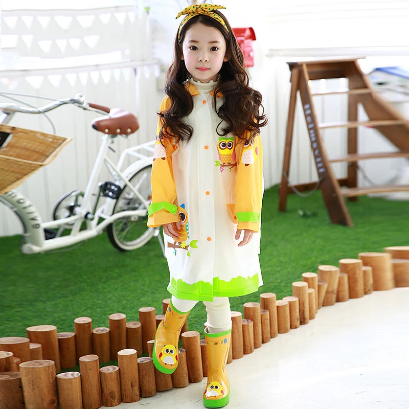 Children Plastic Raincoat Rain Coat Kids Boys Poncho Girl Rainwear Cape De Pluie Women Waterproof Kids Raincoat Sets QQG395