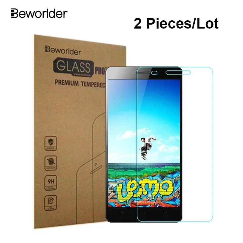 Beworlder 2 Pcs/Lot Tempered Glass For Lenovo K3 Note 5.5'' Screen